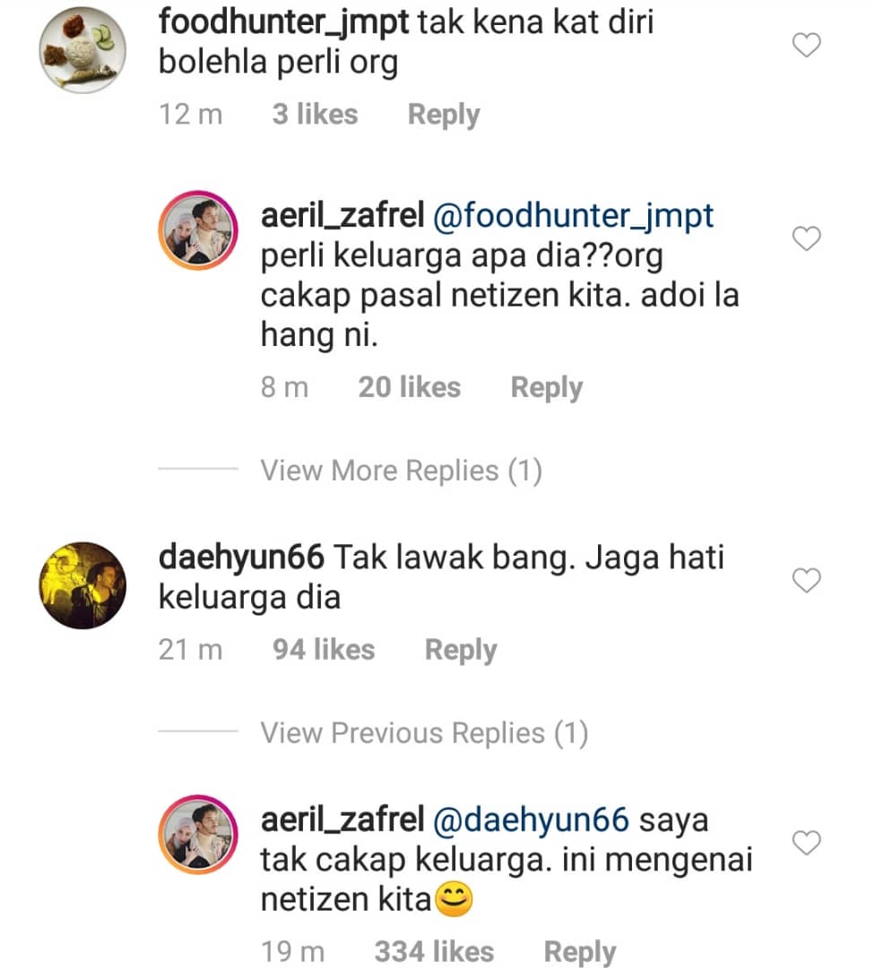 "Tak Kena Kat Diri Bolehlah Perli Orang,"- Aeril Zafril 